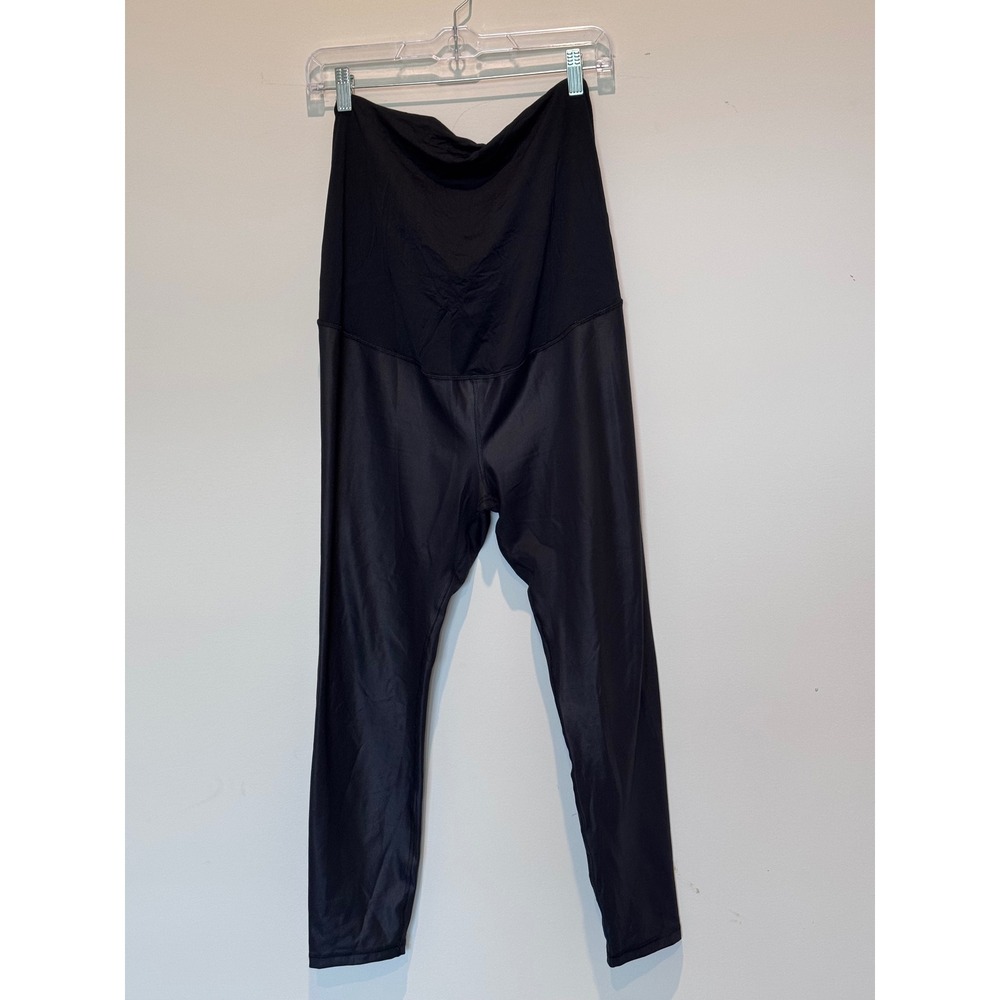 Isabel by Ingrid & Isabel Maternity Over Belly Faux Leather Leggings XL Black